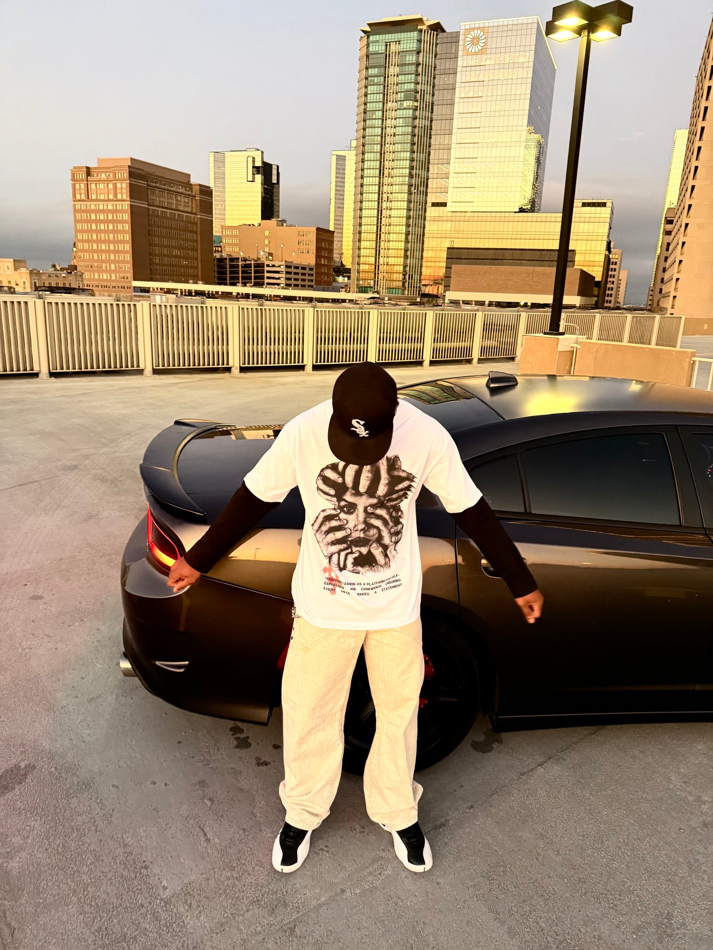 'SURROUNDED' Double Sleeve Tee - White
